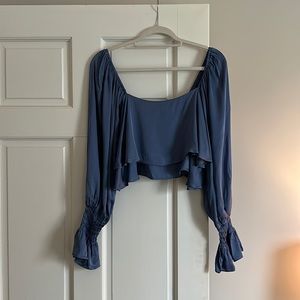 Blue long sleeve top